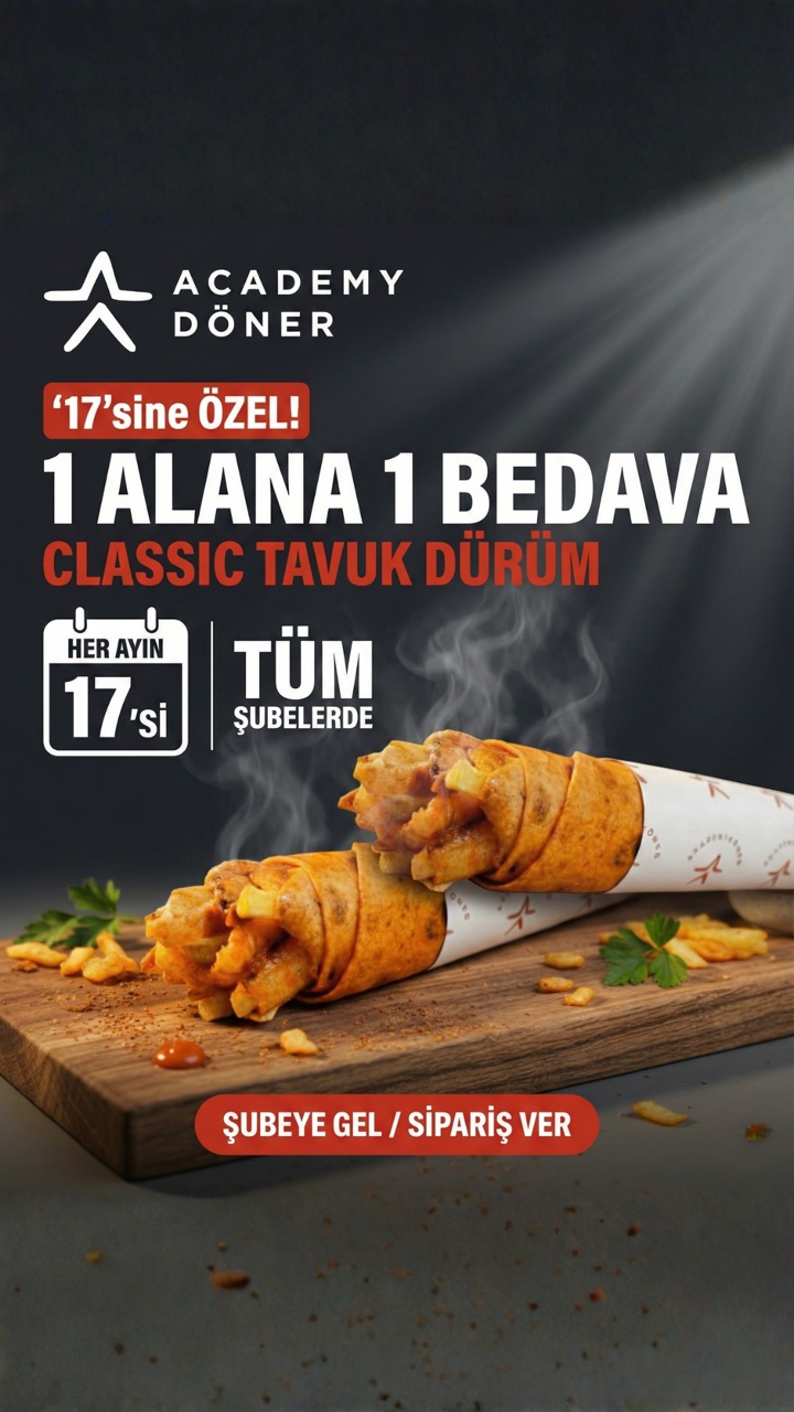 Academy Döner 17'sine özel kampanya görseli
